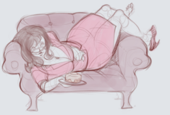 Magnolia lazing on the couch