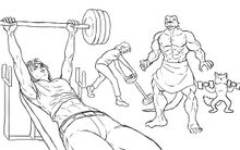 Pryde, Erin, Grimalkin and Mrsha in the gym by LeChatDemon (7.23 LM)