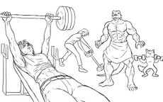 Pryde, Erin, Grimalkin and Mrsha in the gym by LeChatDemon (7.23 LM)