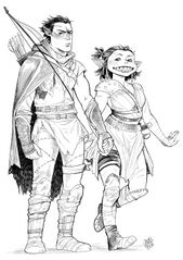 Badarrow and Snapjaw Holding Hands by Artsy Nada