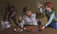 Erin, Pisces, Mrsha and Bird by LeChatDemon