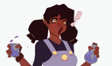 Invisibility Potion mishap (cutout from the NSFW image), by Pkay