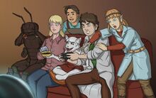 Horns gaming with Mrsha by LeChatDemon