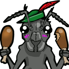 Bird eating chickenlegs by mg