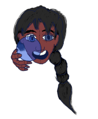 Octavia with a petri dish