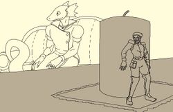 Niers Astoragon pranking Xalandrass, by LeChatDemon (6.07 D)