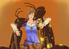 Erin hugging Pawn & Yellow Splatters, by Dragonrise (6.30)