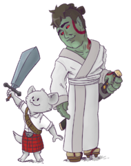 Scotsman Mrsha and Samurai Numbtongue, by Brack