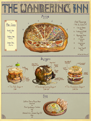 The Wandering Inn Menu - Pizza, Burgers, Rice (commissioned by Pirateaba)