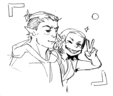 Taking a picture with Badarrow by Butts