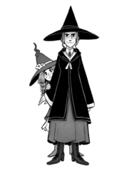 Nanette hiding behind Califor, by Kazakka