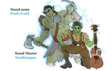 Numbtongue and his new Stand, Pyrite by LeChatDemon