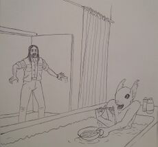 Foliana surprised in the bathtub, by LeChatDemon