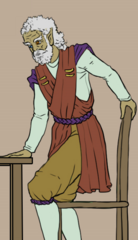 Eldavin sitting (Zoomed In) by LeChatDemon